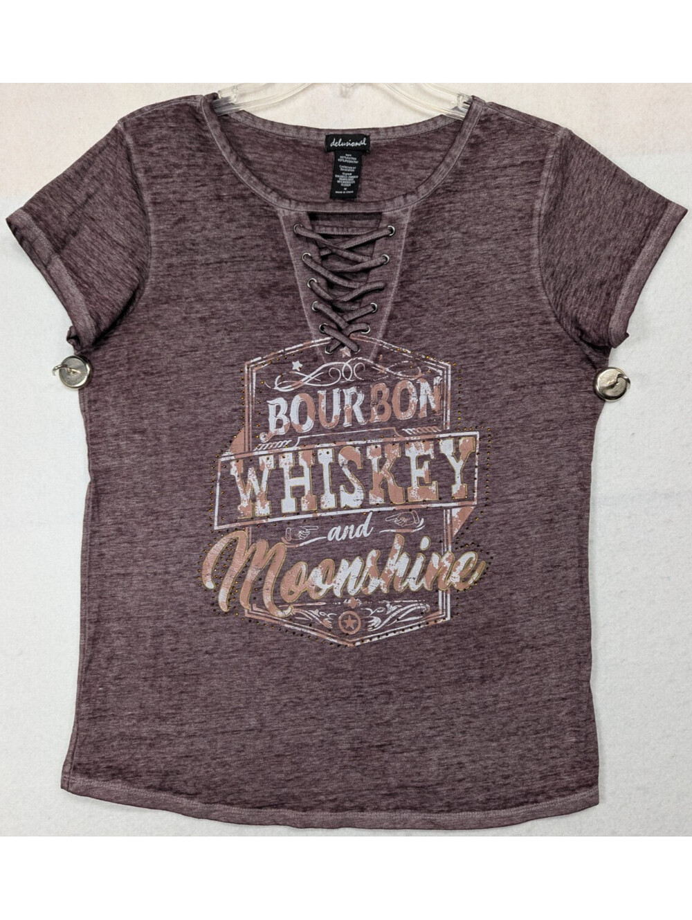 Delusional - Women's - Purple V-neck - Bourbon Whiskey & Moonshine - Size M